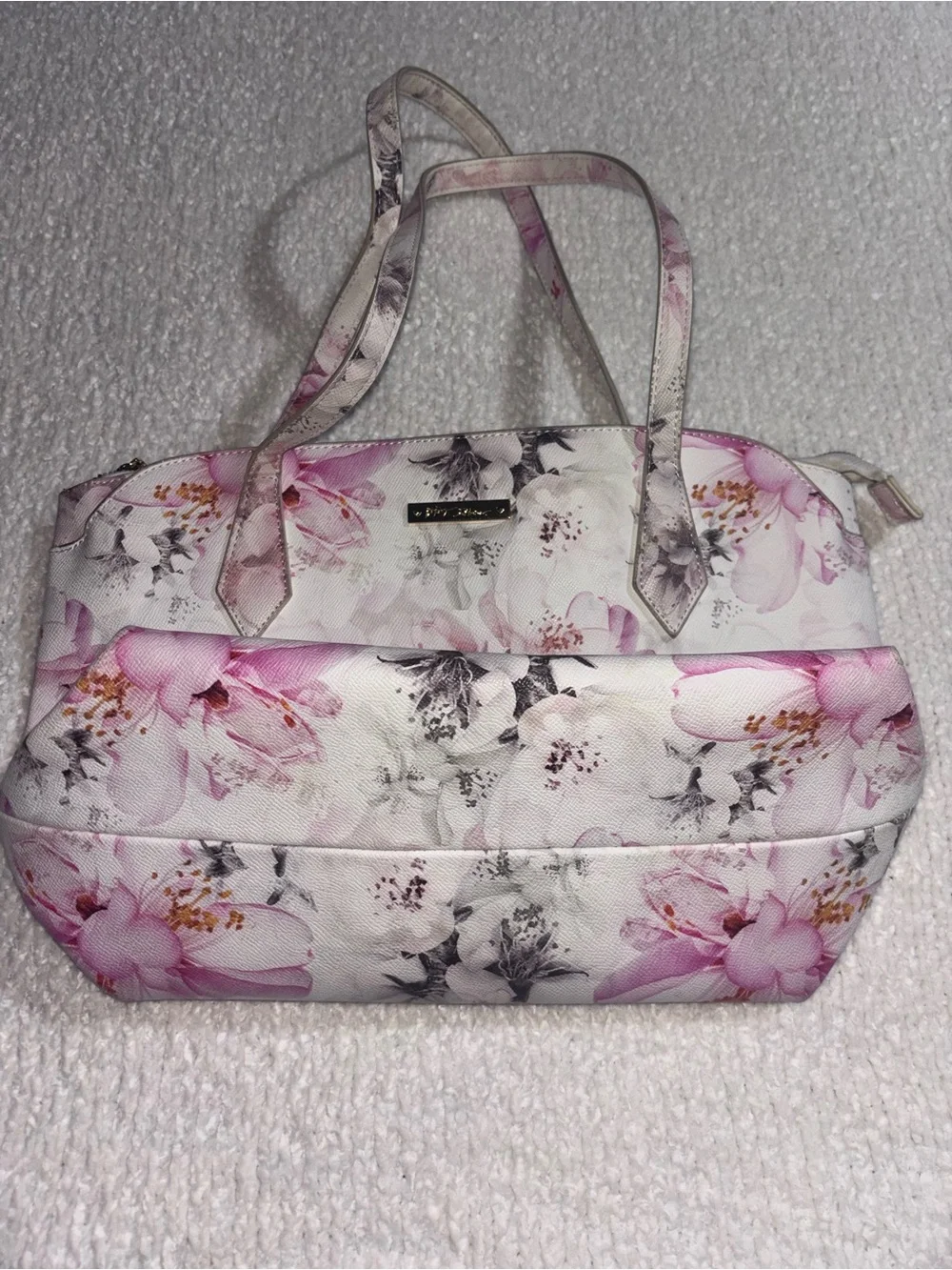 Betsey Johnson Pink and White Floral Tote